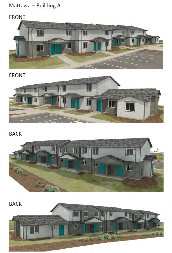four different views of a house and a parking lot