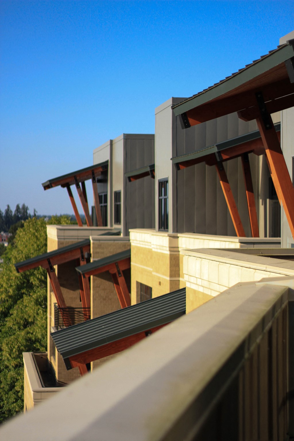 a view of a building from the balcony of another building