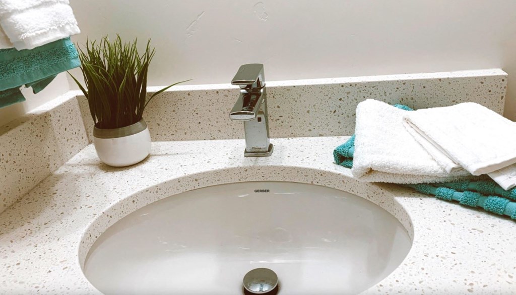 Quartz countertops and upgraded fixtures