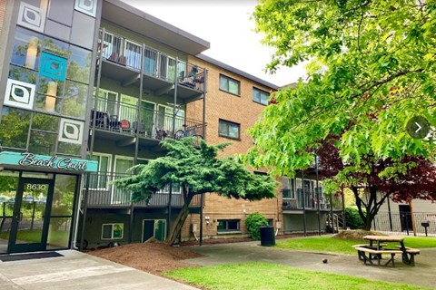 A building with the name Bradley Court on it.
