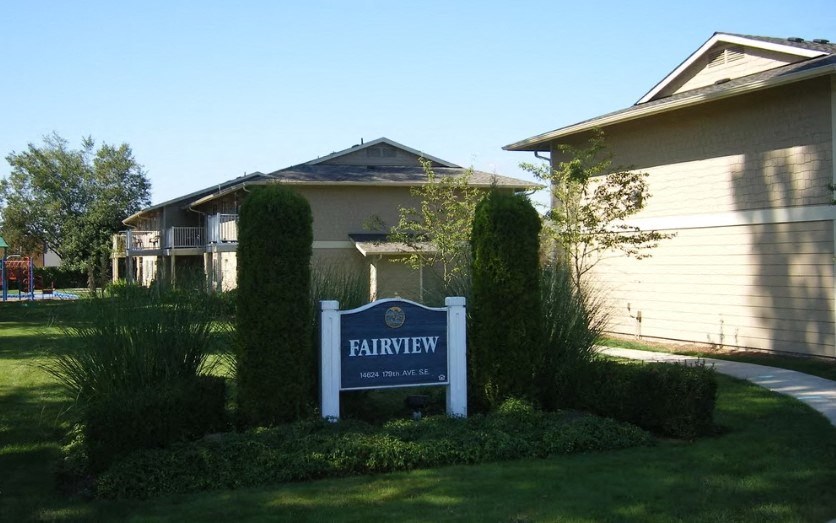 a house with a fairview sign in front of it