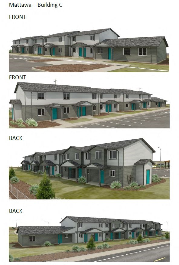 four different views of a house and a parking lot