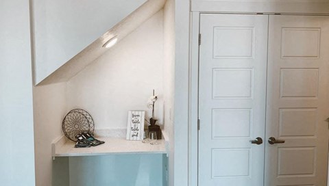 Built in desk or workspace