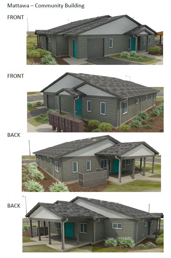 three different pictures of a house with a gazebo