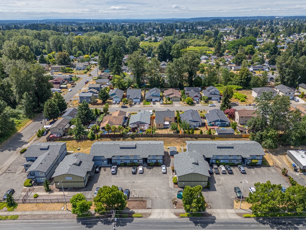 Overhead view of property at McKinley Crossing, 7406 E McKinley Ave, Tacoma, WA 98404.