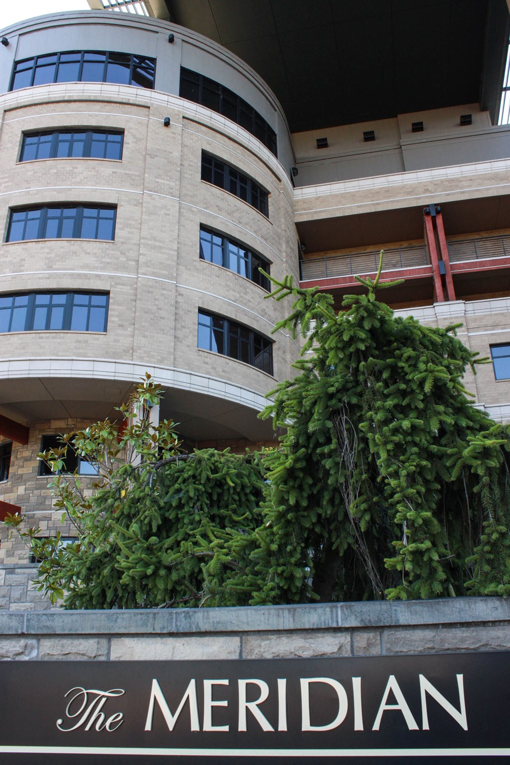 a large building with the words the meridian on the front