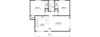 2 Bedroom 1 Bath