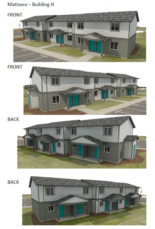 three different views of a house with different roofs