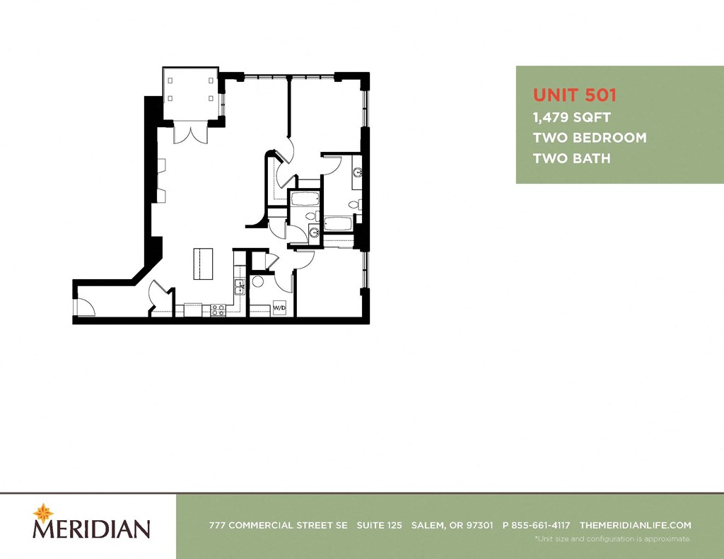 a floor plan of two bedroom two bath
