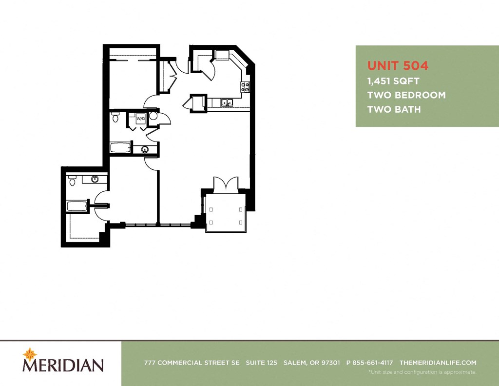 a floor plan of two bedrooms and a bathroom
