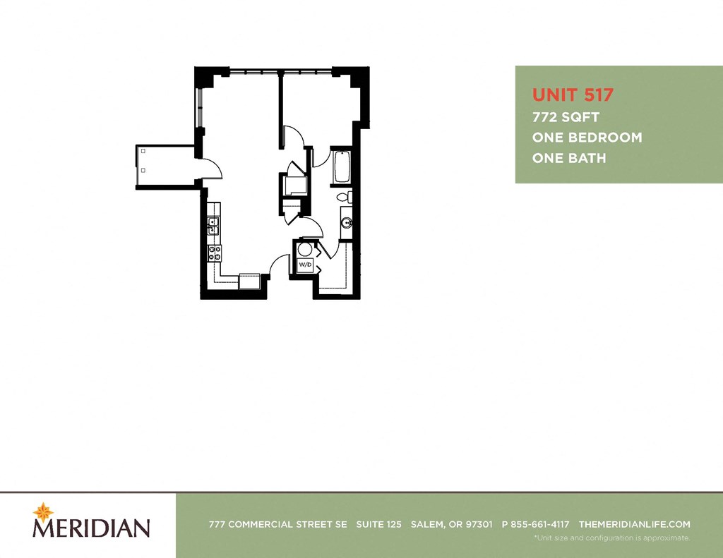 a floor plan of one bedroom one bath