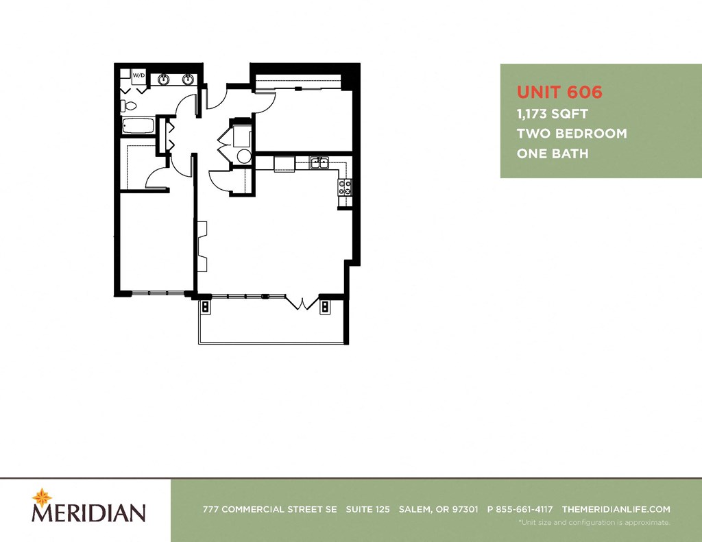 a floor plan of two bedroom one bath