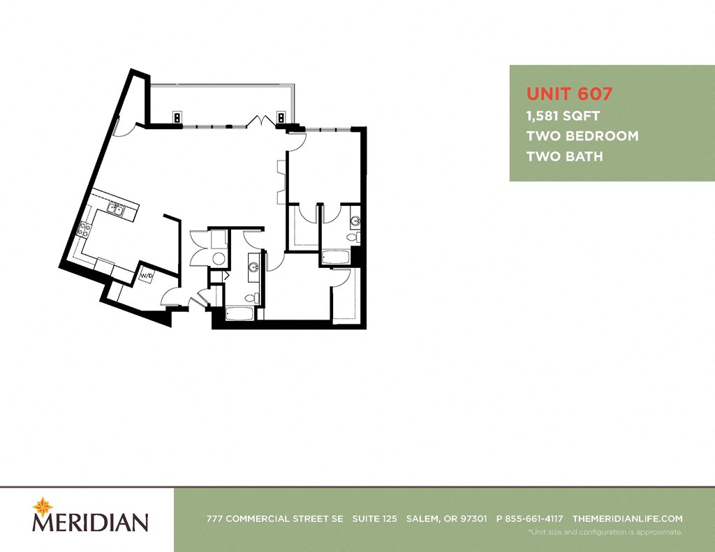 a floor plan of two bedroom two bath