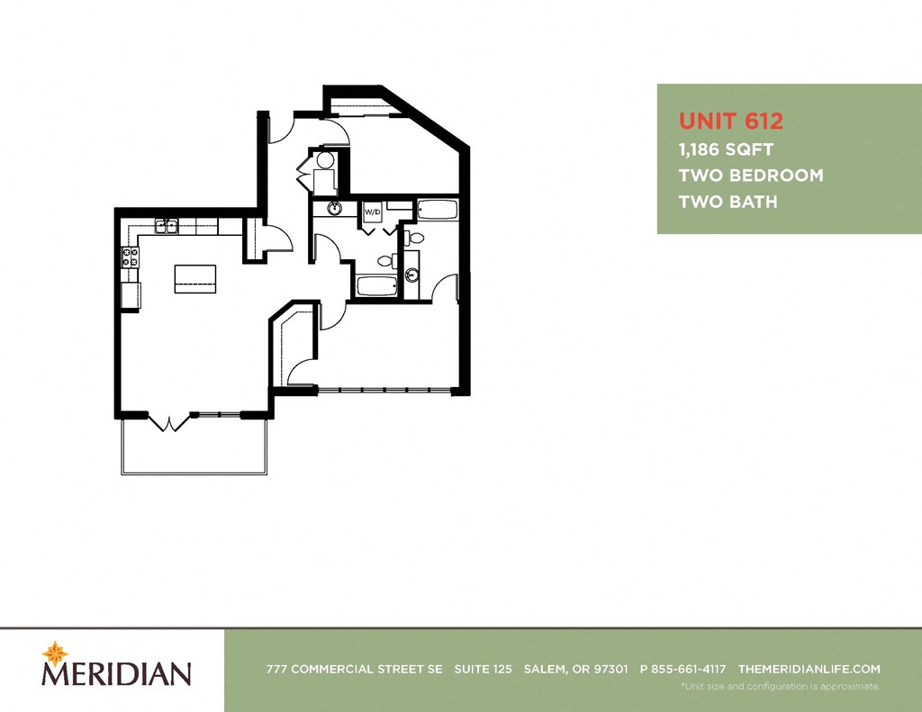 a floor plan of two bedroom two bath