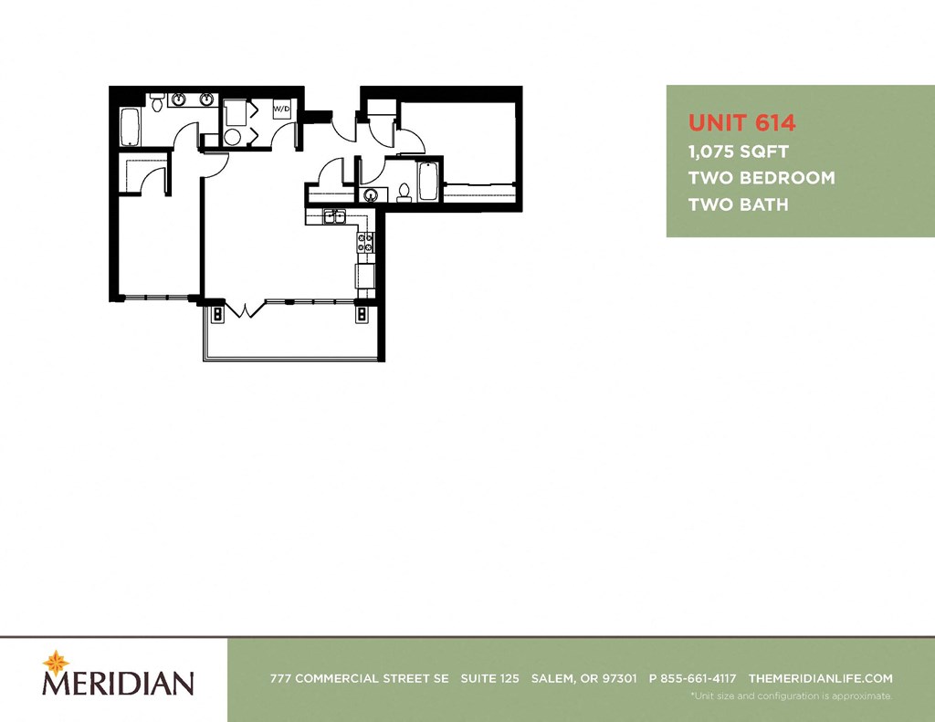 a floor plan of two bedroom two bath