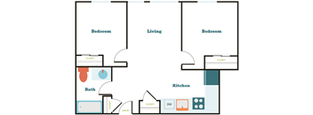 2 Bedroom 1 Bath (2.1)