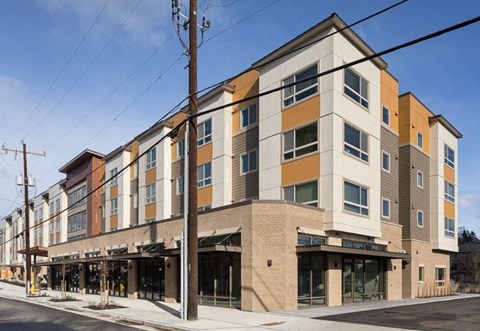 a building that is on the side of a street
