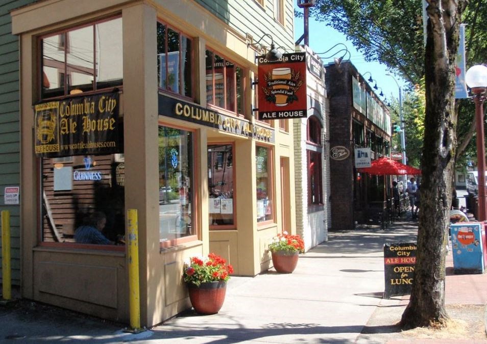 a city is a small town with many restaurants and shops