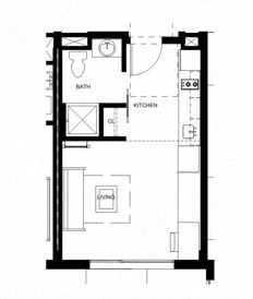 the ground floor plan of a small house