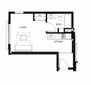 a black and white floor plan of a small