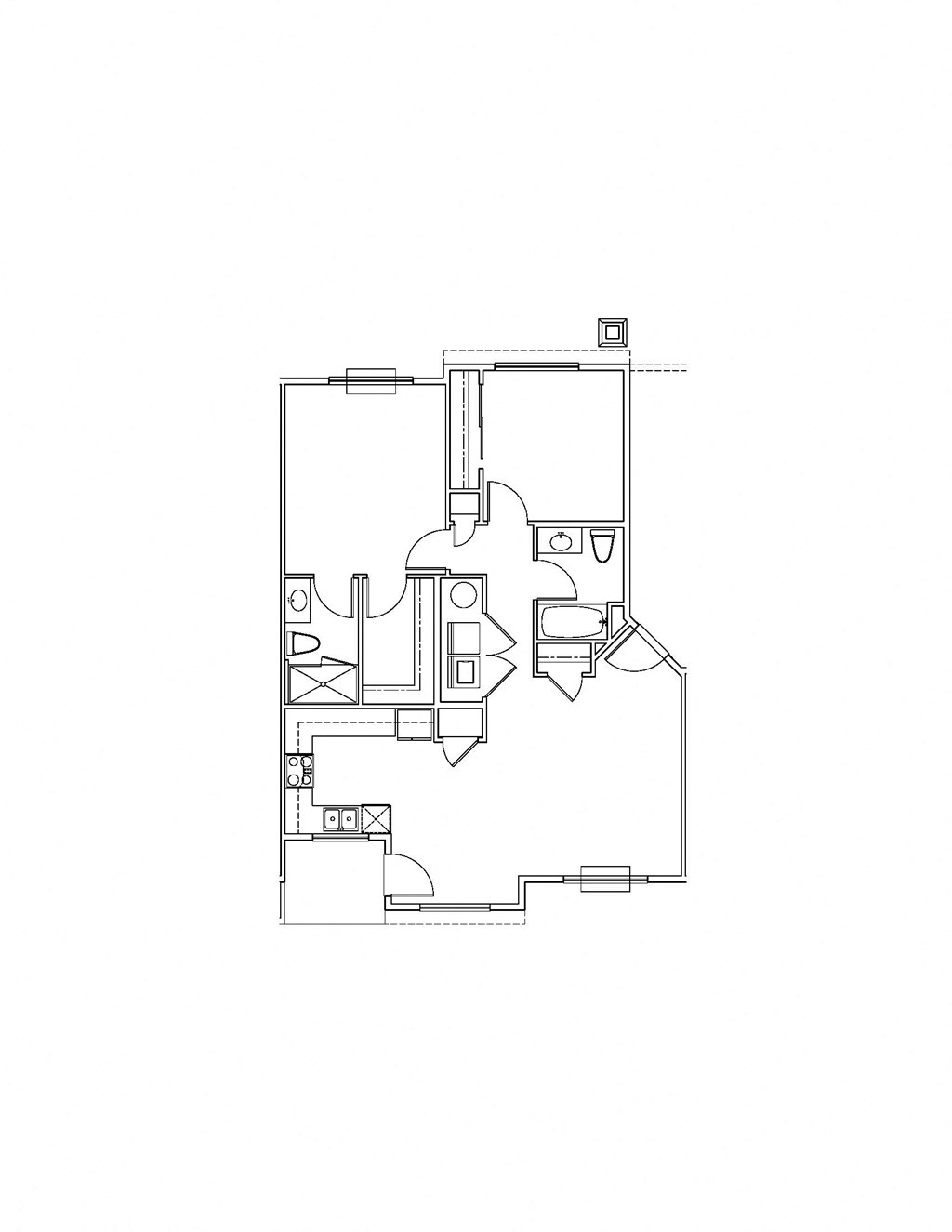 floor plan of the upper floor of a home with a spiral staircase