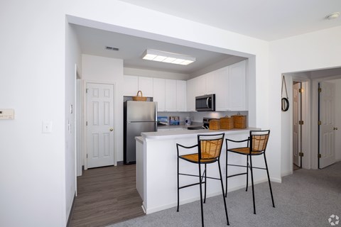 Open kitchen with breakfast bar