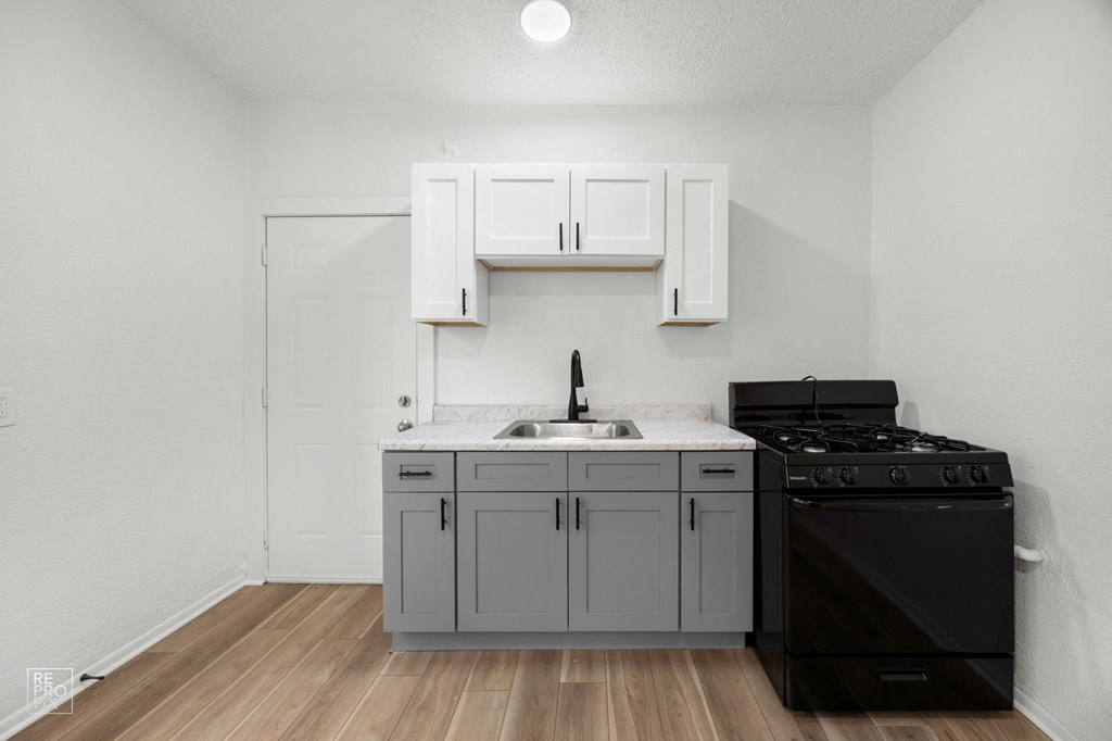 the preserve at ballantyne commons apartment kitchen with stove and sink