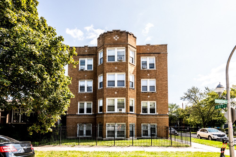 Exterior of 8057 S Laflin Apartments in Chicago