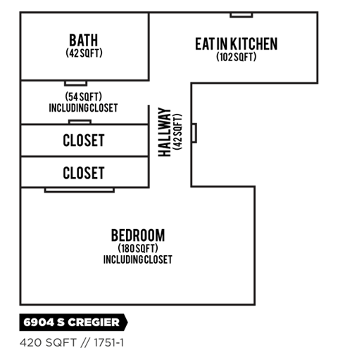 6904 S Cregier Studio Floorplan