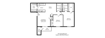 a floor plan of a house with a bedroom and a living room