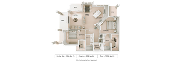 2 bed 2 bath floor plan Bat Imperial Crossing Luxury Apartment Homes, Bonita Springs, Florida