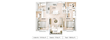 2 bed 2 bath floor plan E at Imperial Crossing Luxury Apartment Homes, Bonita Springs, FL