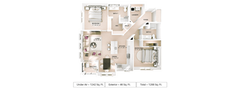 3 bed 2 bath floor plan D at Imperial Crossing Luxury Apartment Homes, Bonita Springs, FL