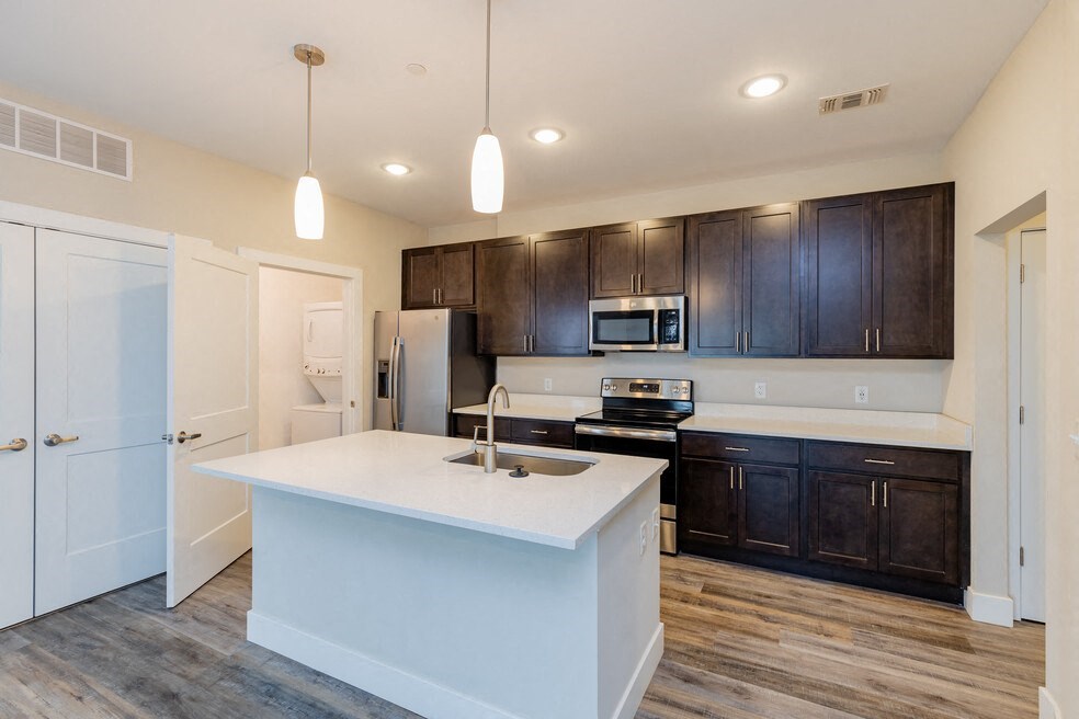 Kitchen with cabinets at The Flats at Summit Station, Pennsylvania
