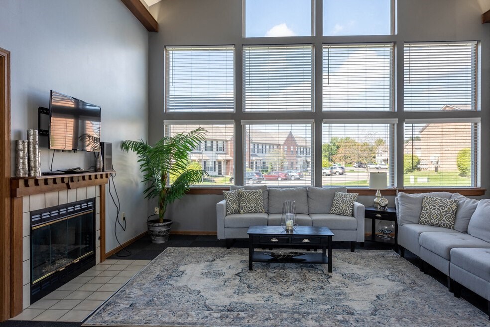 Living room with view at Bayberry Cove, Bellbrook, Ohio