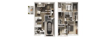 The Delta IV Floor Plan at Flats at Sugar Run Apartments, Ohio