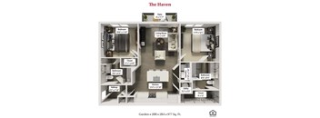 The Haven Floor Plan at Flats at Sugar Run Apartments, Delaware