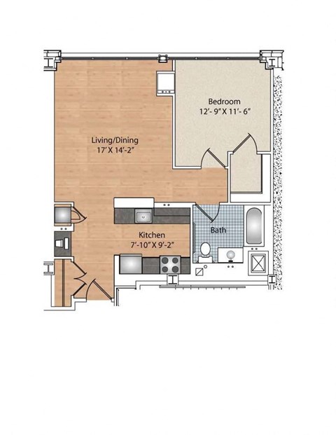 1 Bedroom, 1 Bath