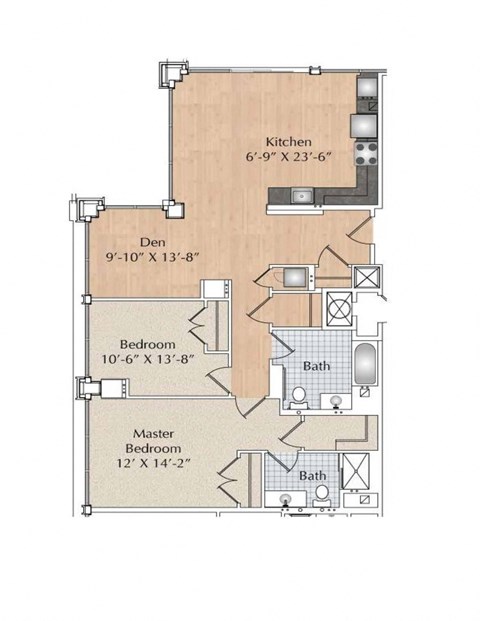 2 Bedroom, 2 Bath