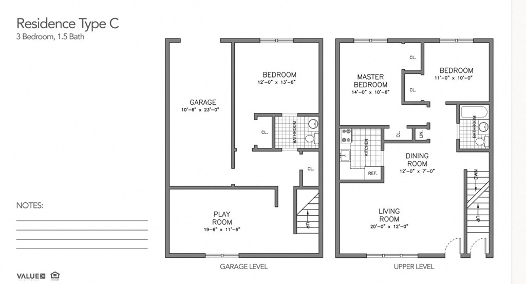 the floor plan of residence type c