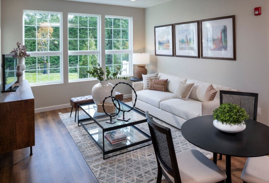 Living Room/Dining Area at The Point at Gateways, Randolph, NJ  