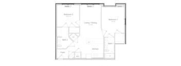C3M1 Floor Plan at The Point at Gateways, Randolph, NJ  