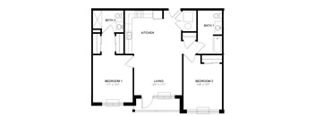 Residence 02 Floor Plan at Station Village at Denville, Denville, NJ