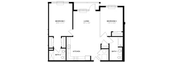 Residence 14 Floor Plan at Station Village at Denville, Denville
