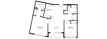 Residence 301 Floor Plan at Station Village at Denville, New Jersey, 07834