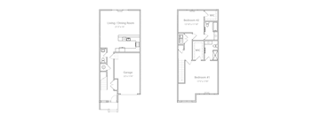 a floor plan of a living room and a bedroom