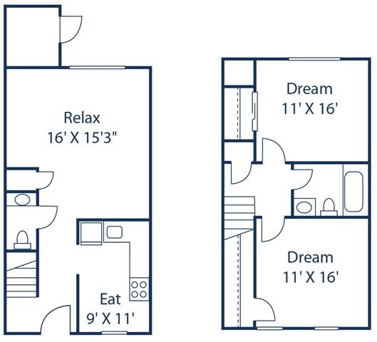 VA_Richmond_CrystalLakes_2 Bedroom Townhome FloorPlan VA_Richmond_CrystalLakes_2 Bedroom Townhome FloorPlan