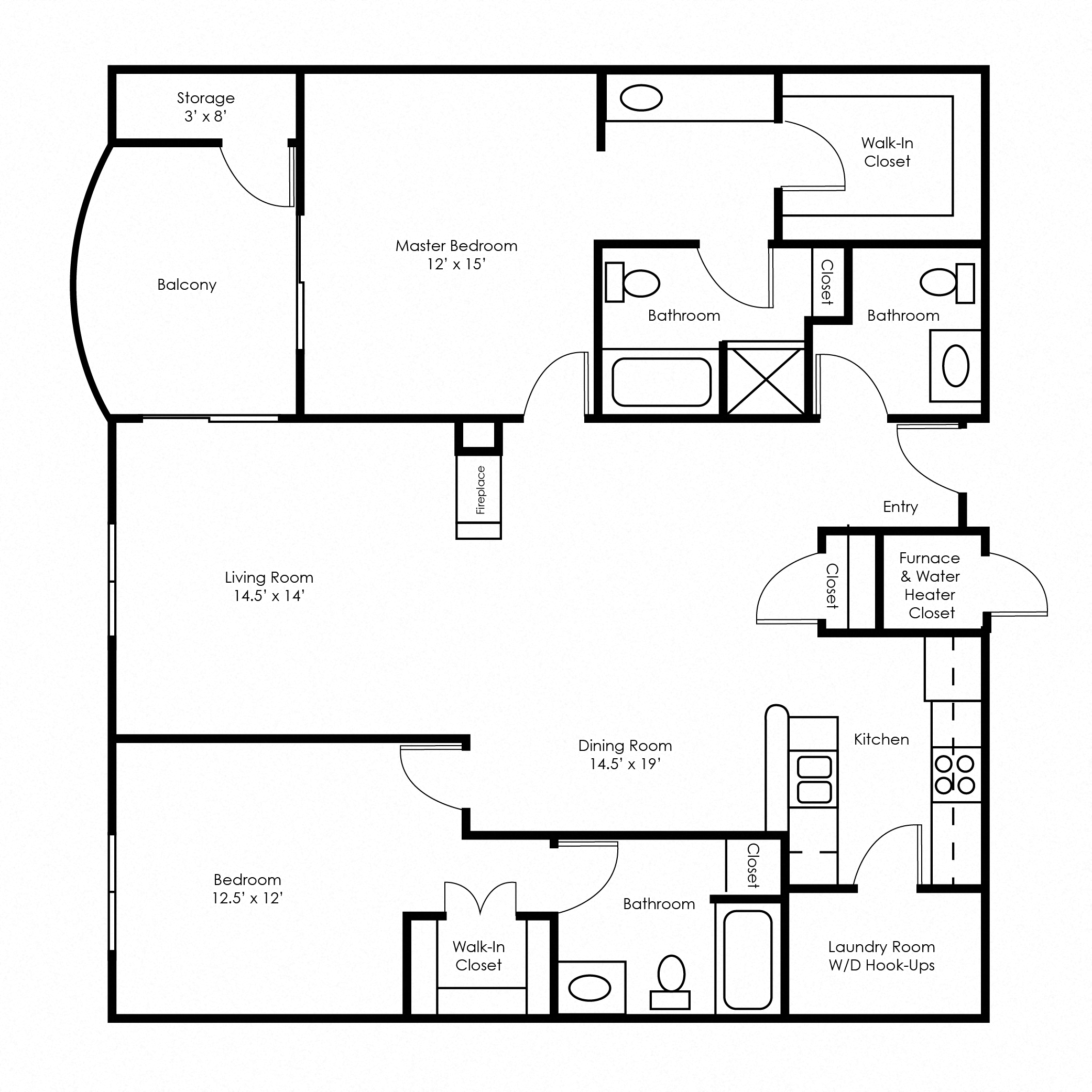 Lakeside Hills Apartments - Two Bed/Two and a Half Bath: The Superior
