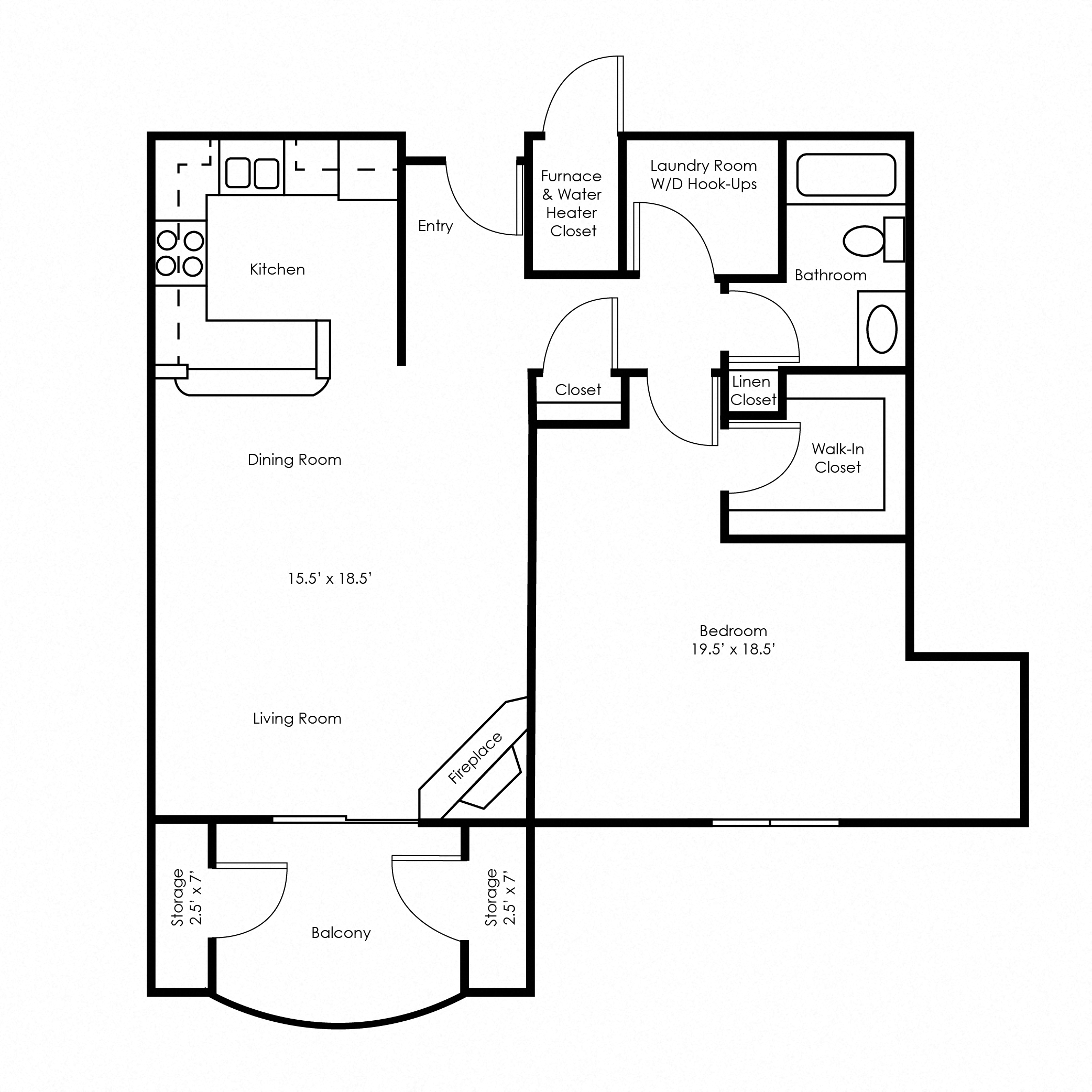 Lakeside Hills Apartments - One Bed/One Bath: The Walden