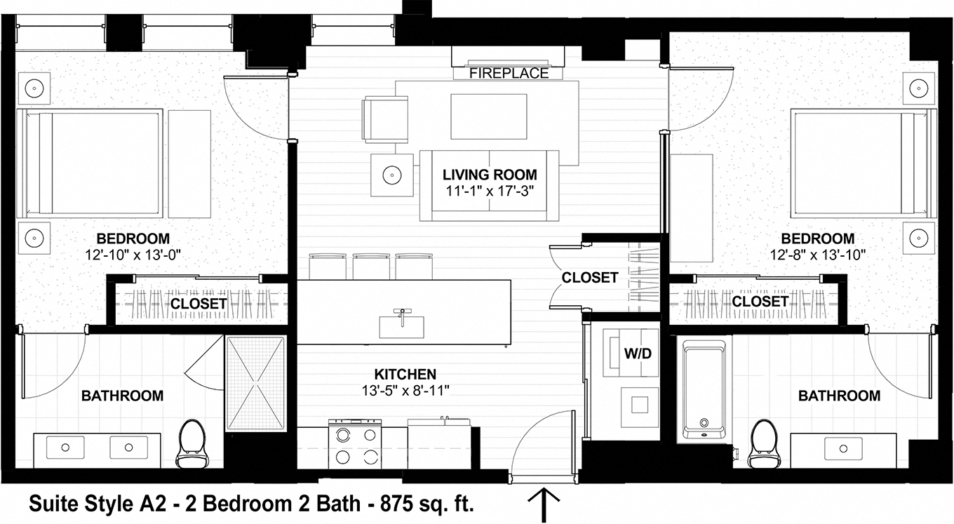 Suite Style A2 at The Terminal Tower Residences Apartments, Cleveland, Ohio